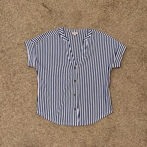 Daniel Cremieux Navy and White Striped Shirt